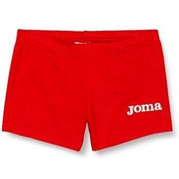 Joma Pantalón Corto Lycra Running, Niños, Rojo-31, 10-12