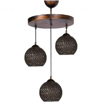 Lámpara de techo 80 cm verde/marrón tipo 3 x E27 Max 45 - 60 W WELLHOME