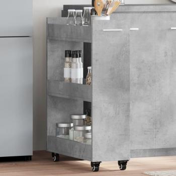 Armario con ruedas gris hormigón 60x22x79 cm madera multicapa