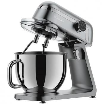 Robot de cocina plateado Heinrich's HKM 8079, procesador de alimentos 1800 W, capacidad 7 L