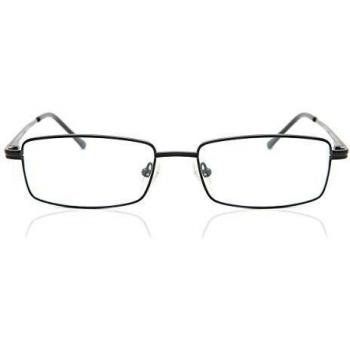 Rectangle Montura Completa Metal Negras Gafas Recetadas para Hombre - Gafas Anti-Azules - SmartBuy Collection