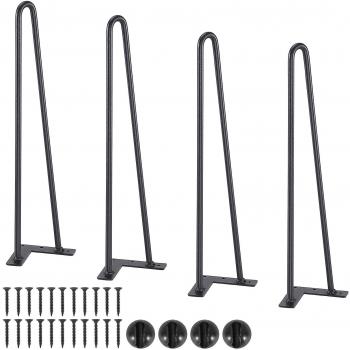Patas de Muebles Modernas en Horquilla de 19 - Capacidad de Carga de 500 lbs, Set de 4 Piezas Negras