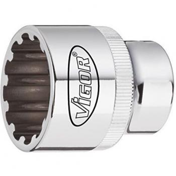 Insertable de llave de cubo VIGOR V1993, cuadrado hueco 12,5 mm (1/2 pulgada), apertura de 15 mm, longitud total 38.1 mm