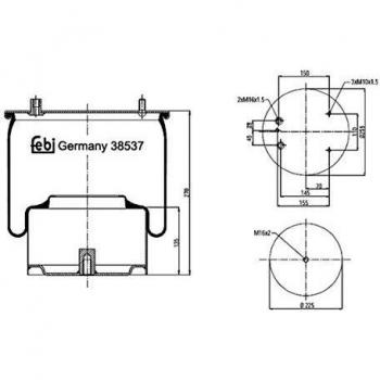Fuelle de Suspensión Neumática Air Spring 38537 de FEBI BILSTEIN