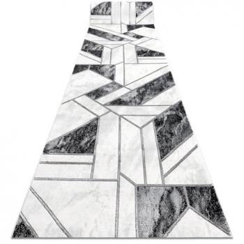 Alfombra de pasillo RUGSX Emerald exclusivo 81953 glamour, elegante geométrico negro/plata 100x110 cm
