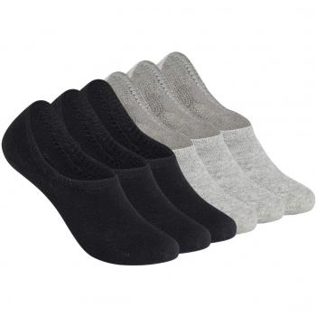 TUUHAW Calcetines Invisibles Tobilleros Mujer hombre 6 Pares Negro Gris 35-38