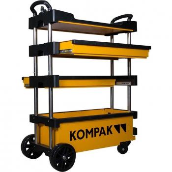 KOMPAK Carro Taller Plegable con Mesa de Trabajo KT01 - Carro de Herramientas Desplegable y Transportable, diseño compacto, estructura robusta, superficie de trabajo amplia, ruedas para fácil movilidad, plegable para