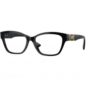 Versace VE3344F Asian Fit GB1 Women's Eyeglasses Black Size 54 (Frame Only) - Blue Light Block Available