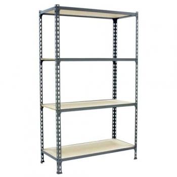 Estantería Metálica SIMONRACK Maderclick Mini 4 Estantes Gris/Madera 1500x800x500 mm, Soporta 150 kg