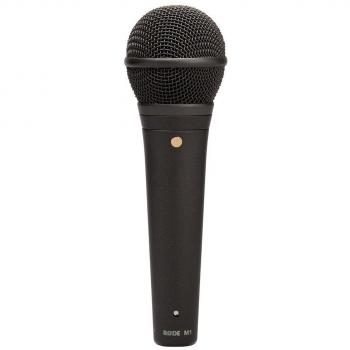 Micrófono dinámico Rode M1, cardioide, frecuencia de respuesta de 75 Hz a 15 kHz, sensibilidad de -55 dB, construcción robusta y duradera, ideal para actuaciones en vivo y grabaciones