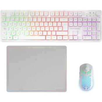 Combo Gaming Inalámbrico Mars Gaming MCPWX, Teclado Completo FRGB con Control Multimedia, Ratón RGB 3200DPI y Alfombrilla Antideslizante 360x260mm