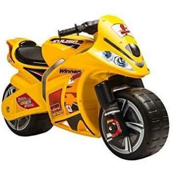 INJUSA - Moto Correpasillos Winner Color Amarillo Recomendado para Niños +3 Años con Ruedas Anchas y Asa de Transporte