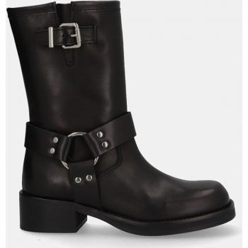 Botas de mujer tipo biker en piel con hebilla
