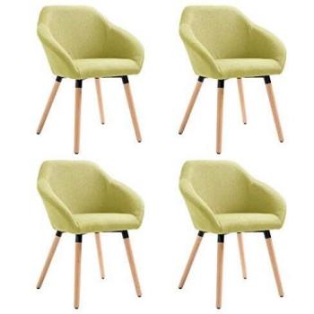 Green Fabric Dining Chairs Set of 4