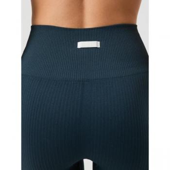 Navy Seamless Ribbed Tights