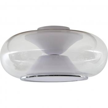 Plafón LED Lucande Orasa, cristal blanco claro, diámetro 43 cm, moderno, transparente, hecho de vidrio, para salón y comedor