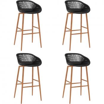 Taburetes de cocina Day and Night - Juego de 4 unidades, color negro