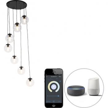 Lámpara colgante inteligente negra 7 luces con Wifi ST64 - Pallon