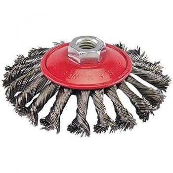 Cepillo cónico de acero trenzado Silverline 580493, 115 mm