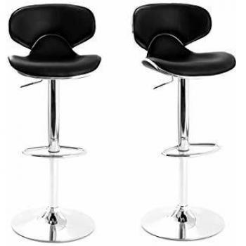 Lote de 2 taburetes de bar de diseño negros Pegase