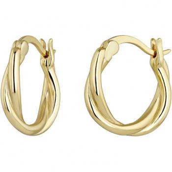 Pendientes de aro Eleonora en Plata de Ley con baño de oro 18k