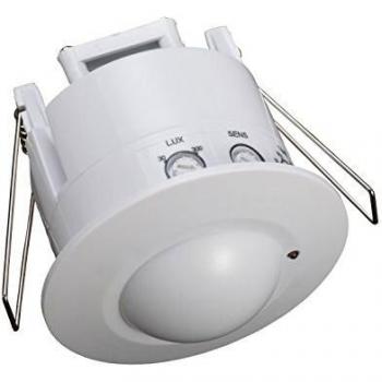 Garza Power - Detector de Movimiento Microondas de Techo Empotrable, formato Mini, ángulo de detección 360º, color Blanco