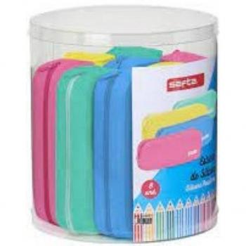 Set 8 Portatodos cuadrados Silicona glitter surtidos 27x23cm