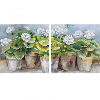 Cuadro DKD Home Decor 80 x 3,5 x 80 cm Maceta Cottage (2 Unidades)