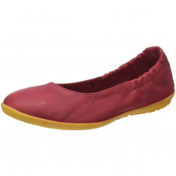 Softinos Women's ONA380SOF Washed Closed Toe Ballet Flats, RED, 3.5 UK