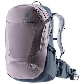 Deuter Trans Alpine 22 SL Mochila de ciclismo para mujer, color púrpura, capacidad de 22 litros, diseño ergonómico específico para mujer, sistema de ventilación Airstripes, múltiples compartimentos organizativos, compatible con