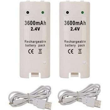 CICMOD 2x Capacidad 3600mAh Recargable Baterias para Wii Mando Controlador a Distancia[Importación Inglesa]