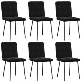 Black Velvet Dining Chairs Set of 6