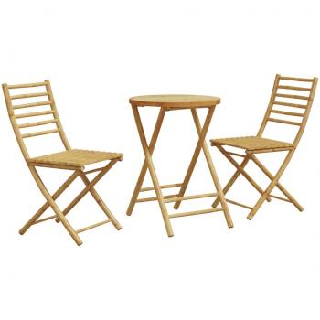 vidaXL 3 Piece Bistro Set Bamboo