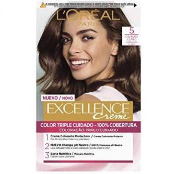 L'Oreal Paris Excellence Permanent Hair Color Cream Treatment, Light Brown No. 5
