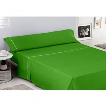 ESTELA - Juego de sábanas Liso con BIÉS Color Verde
