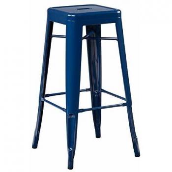 Pack de 4 Taburetes Altos (76 cm) Lix Estilo Industrial para Comedor, Cocina y Bar
