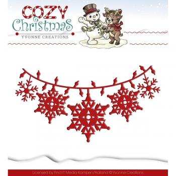 Yvonne Creations plantilla de tipografía para troquelado de mezcla de especias Luces de Navidad, rojo