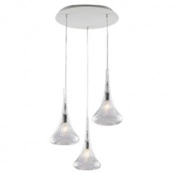 Lámpara Colgante Moderna Némesis 3 Luces de Cristal Transparente E27