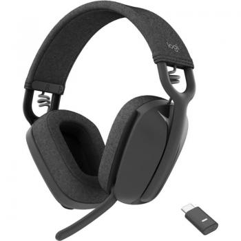 Logitech Zone Vibe Wireless Bluetooth Headset with Noise-Canceling Mic, USB-A/C, Microsoft Teams Certified