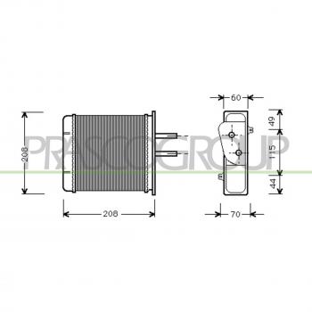 Radiador de calefacción PRASCO FT132H001 para FIAT y LANCIA, compatible con sistemas 46721123, 46721212 y 46722095