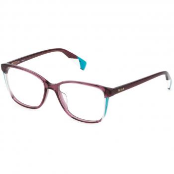 Police VPLF86 Men's Eyeglass Frame Matt Transparent Blue Ø 52 mm