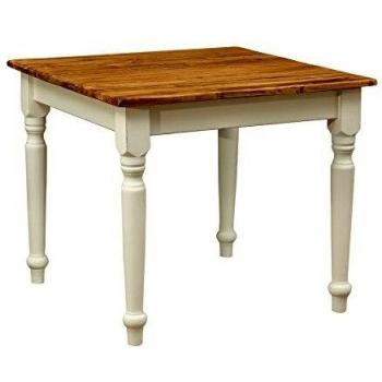 Mesa Cuadrada de Madera Maciza 90x90 cm - Mesa de Cocina y Comedor Ahorro de Espacio para Interior y Exterior Estilo Country Hecha en Italia