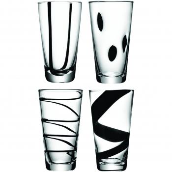 LSA Jazz Black Set of 4 Highball Tumblers 370ml