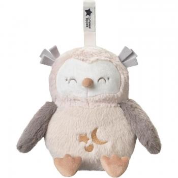 Tommee Tippee - Peluche quitamiedos duermebebés deluxe con luz nocturna, sonidos y sensor de llanto, Ollie el búho gris