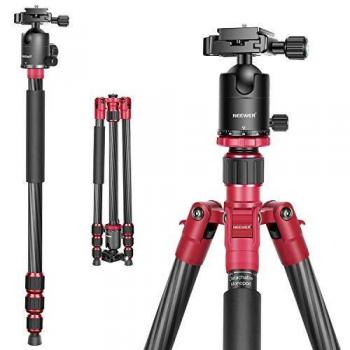 Neewer 160cm Fibra de Carbono Trípode Monopie con 360 Grados Ball Head, Placa de Zapata Rápida 1/4, Bolsa para Cámara DSLR, Videocámara de Video, Carga hasta 15 kilogramos
