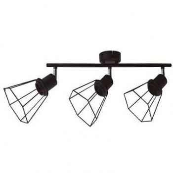 Foco de Techo Triple Lineal Bhani E27 Negro - Iluminación Moderna y Versátil
