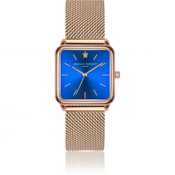 Amelia Parker Pacific Ocean Women's Watch - Rose Gold Mesh, 28 mm