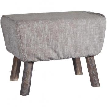 Puff Rectangular de Poliéster Beige 50x37x2039 cm
