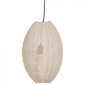 Lámpara de Techo Ovalada Beige de Tela Gasa con Estructura de Hierro 220-240 V 30 x 30 x 44,5 cm