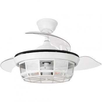 Ventilador DC Tornado Blanco 3 Aspas Desplegables con Control Remoto y Temporizador - 6 Velocidades